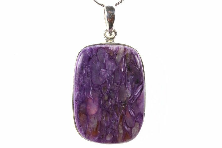 Siberian Charoite Pendant Necklace Sterling Silver